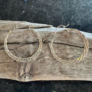 Braided Silver Hoop Earrings 925 Sterling Silver